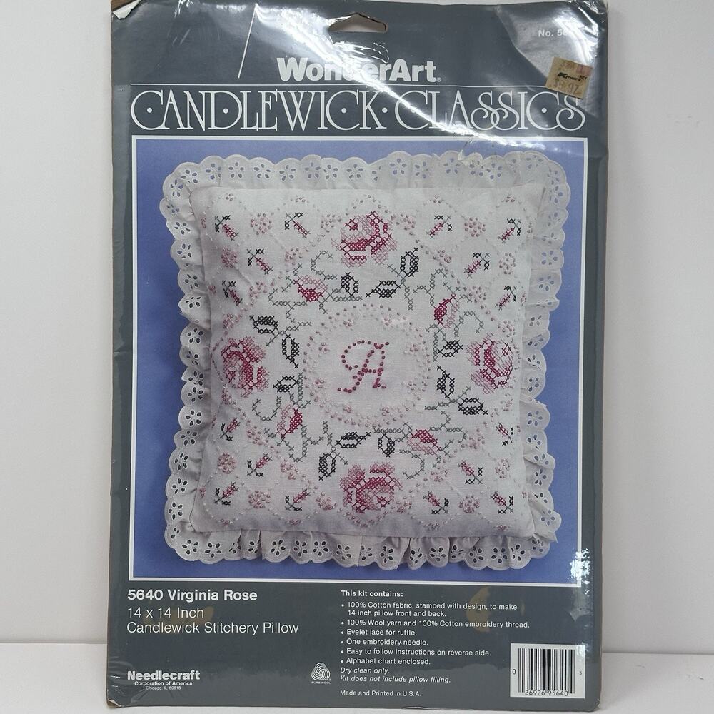 Vintage Candlewick Pillow Kit - Virginia Rose